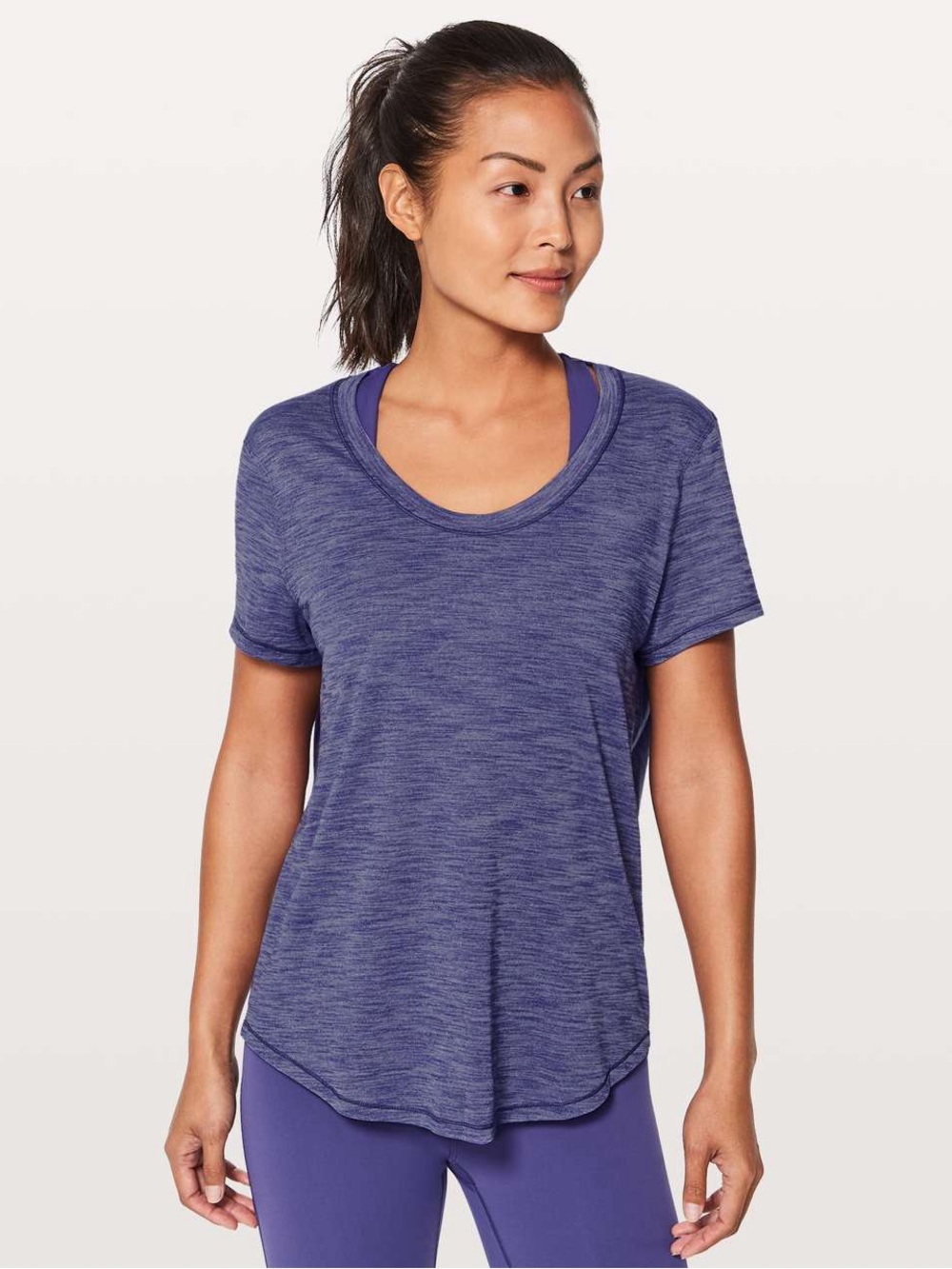Lululemon Meant To Move Tee Heathered Stony Grape
